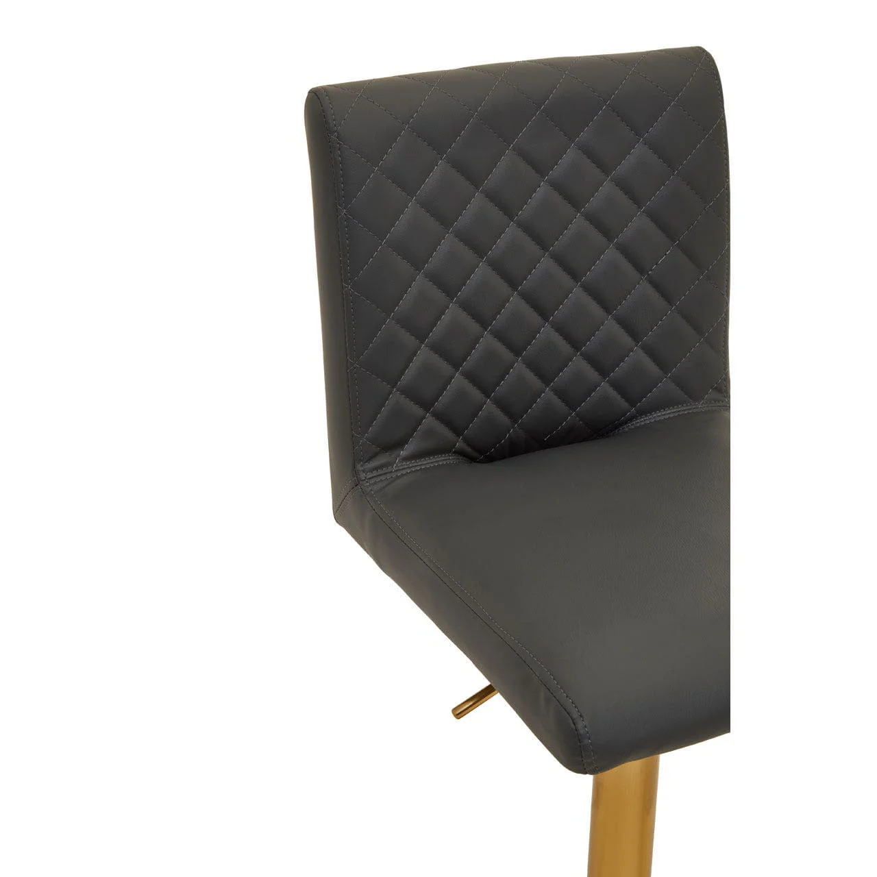 Dynasty Bar Chair In Dark Grey With Leather Effect - Image 5