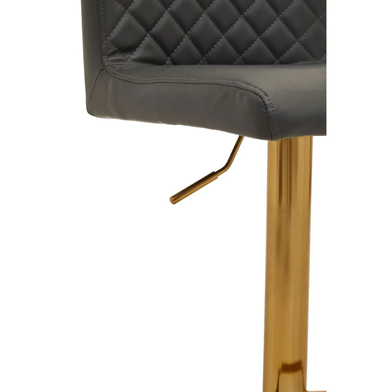Dynasty Bar Chair In Dark Grey With Leather Effect - Image 6
