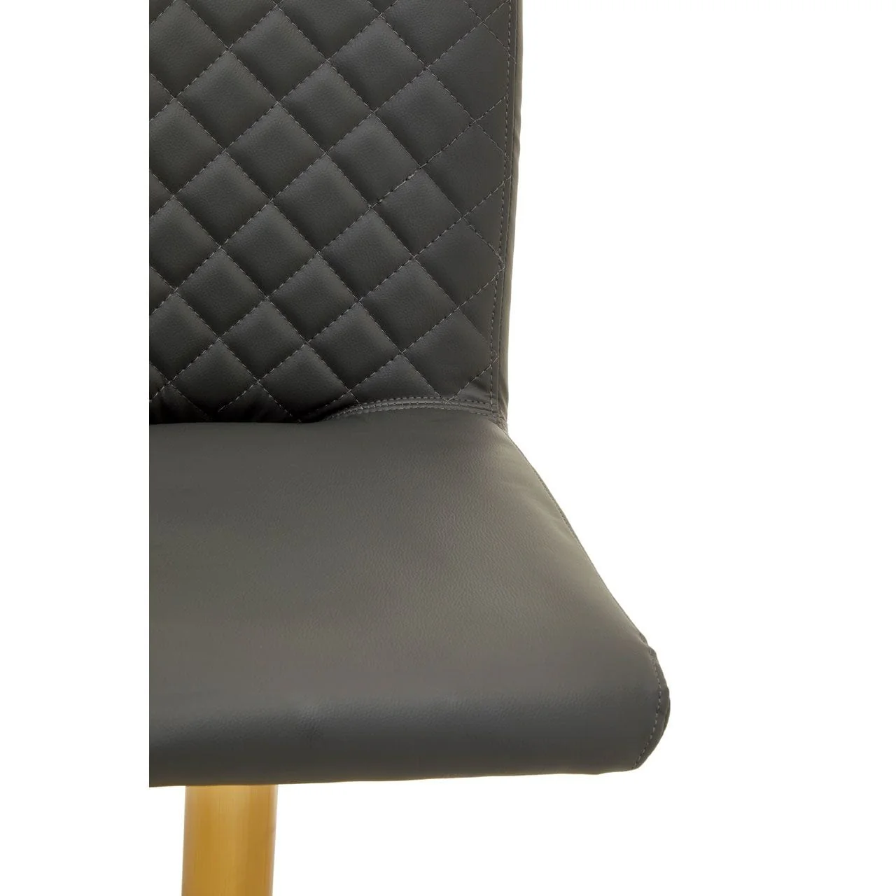 Dynasty Bar Chair In Dark Grey With Leather Effect - Image 8