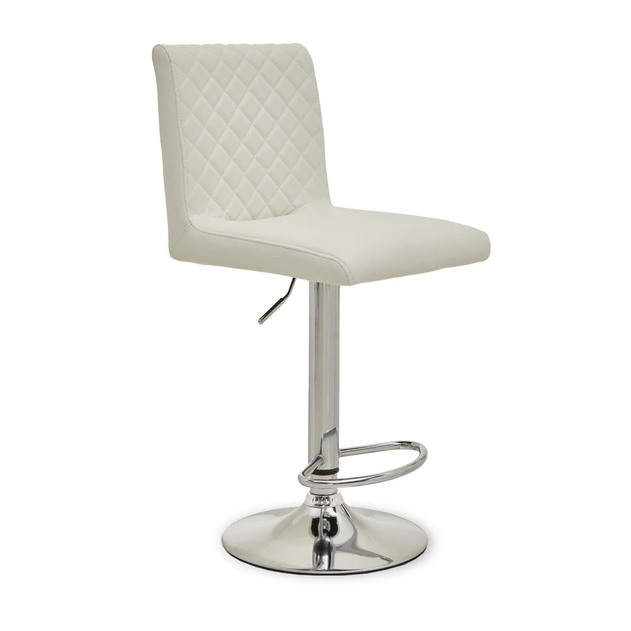 Dynasty Bar Chair In White Leather Effect - Image 2