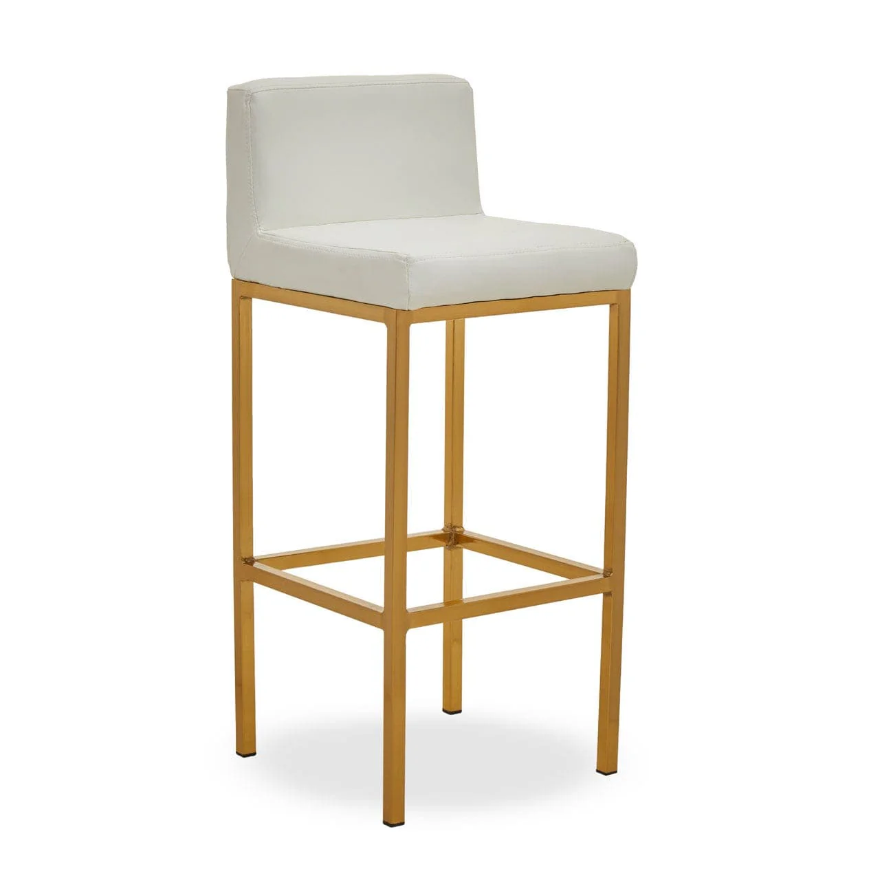 Dynasty Bar Chair White Leather Effect - Tall
