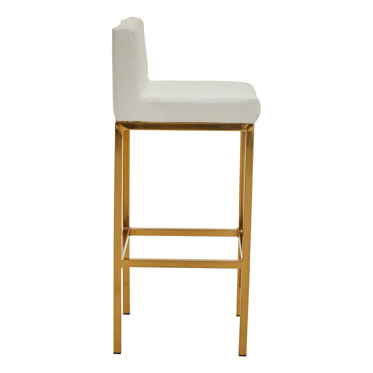 Dynasty Bar Chair White Leather Effect - Tall - Image 3