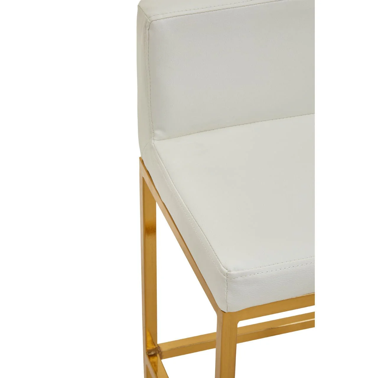 Dynasty Bar Chair White Leather Effect - Tall - Image 6