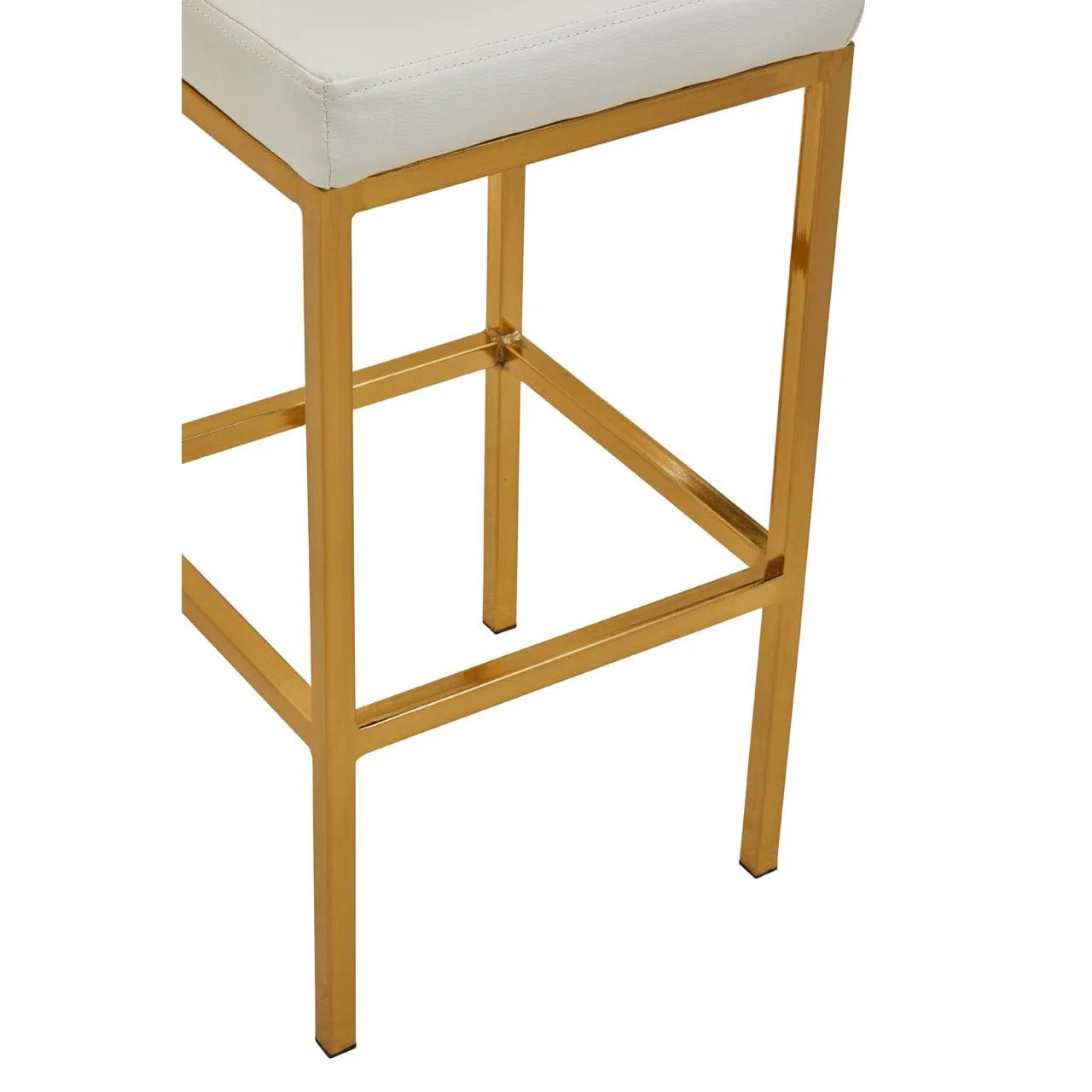 Dynasty Bar Chair White Leather Effect - Tall - Image 8