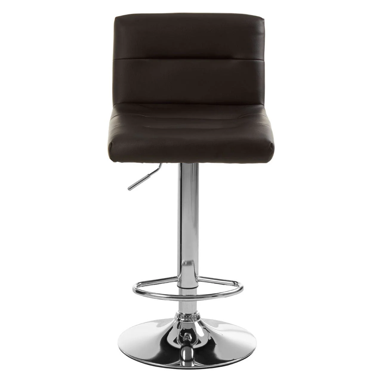 Dynasty Bar Stool In A Black Faux Leather With A Chrome Base