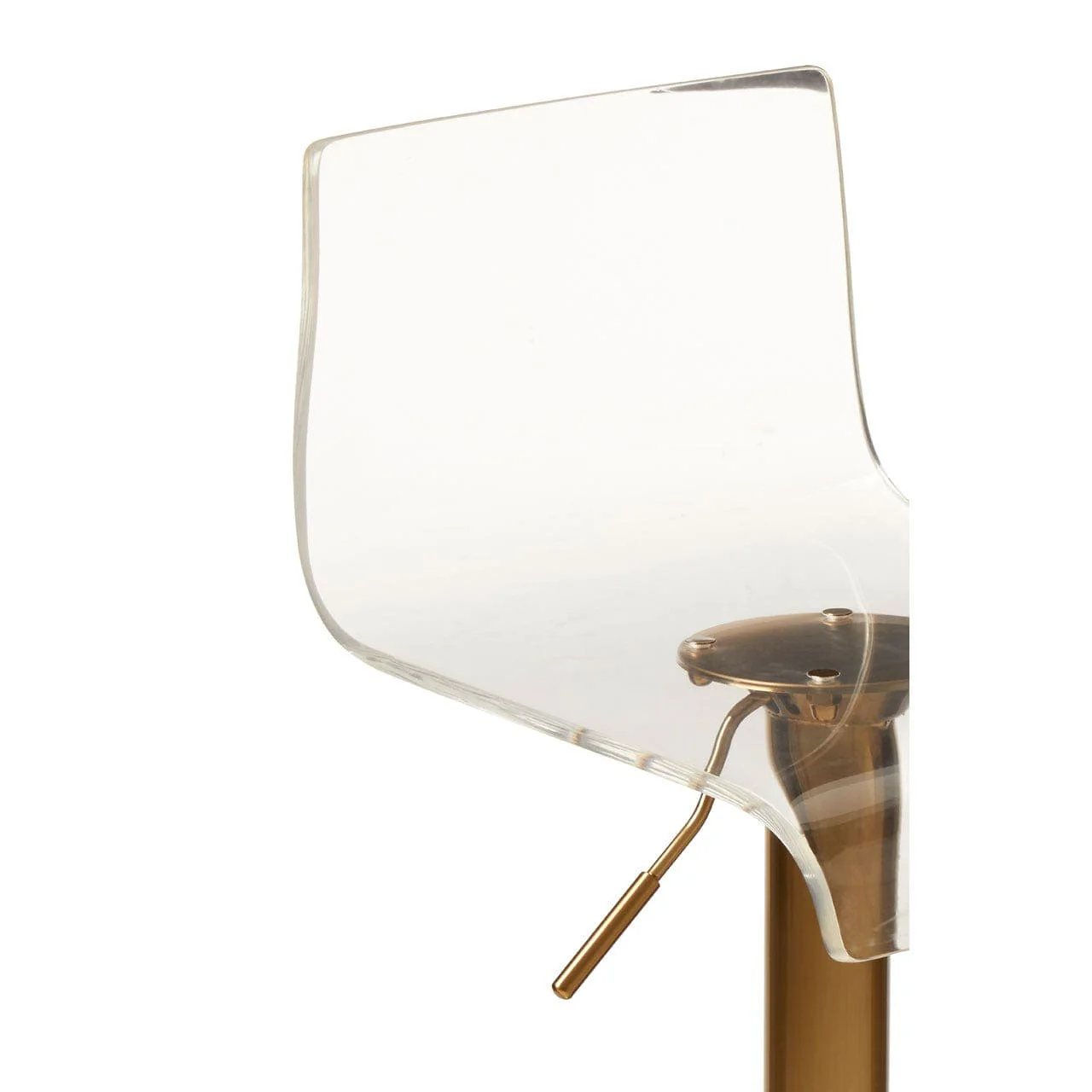 Dynasty Bar Stool In Clear Acrylic With A Gold Finish Base - Image 5