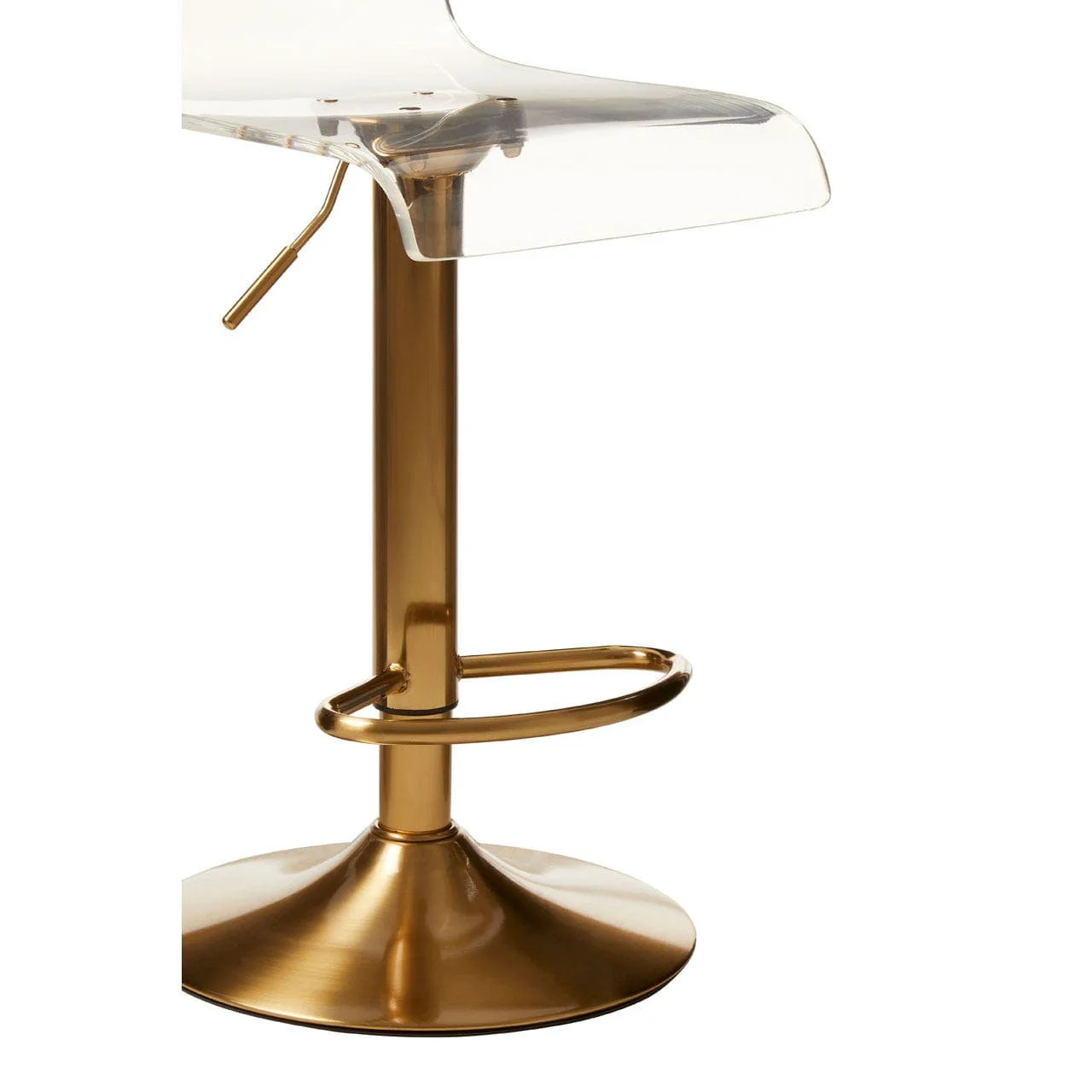 Dynasty Bar Stool In Clear Acrylic With A Gold Finish Base - Image 6