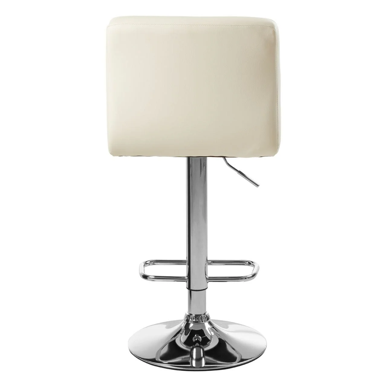 Dynasty Bar Stool With Quilted Faux Leather And White & Chrome Finish - Image 4
