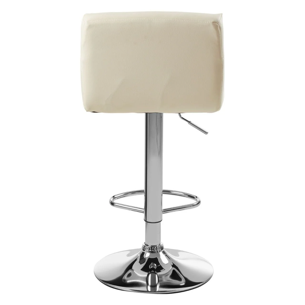 Dynasty Bar Stool In White Faux Leather With A Chrome Base - Image 4