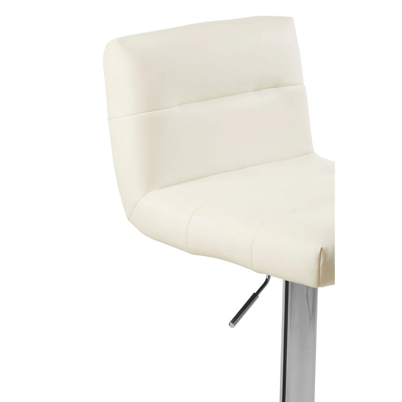 Dynasty Bar Stool In White Faux Leather With A Chrome Base - Image 5