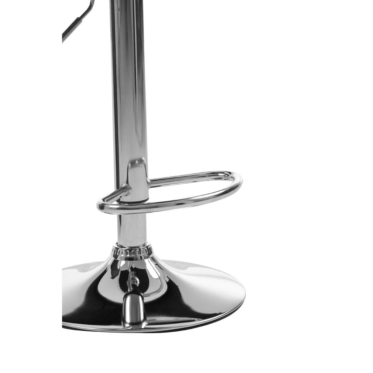 Dynasty Bar Stool In White Faux Leather With A Chrome Base - Image 6