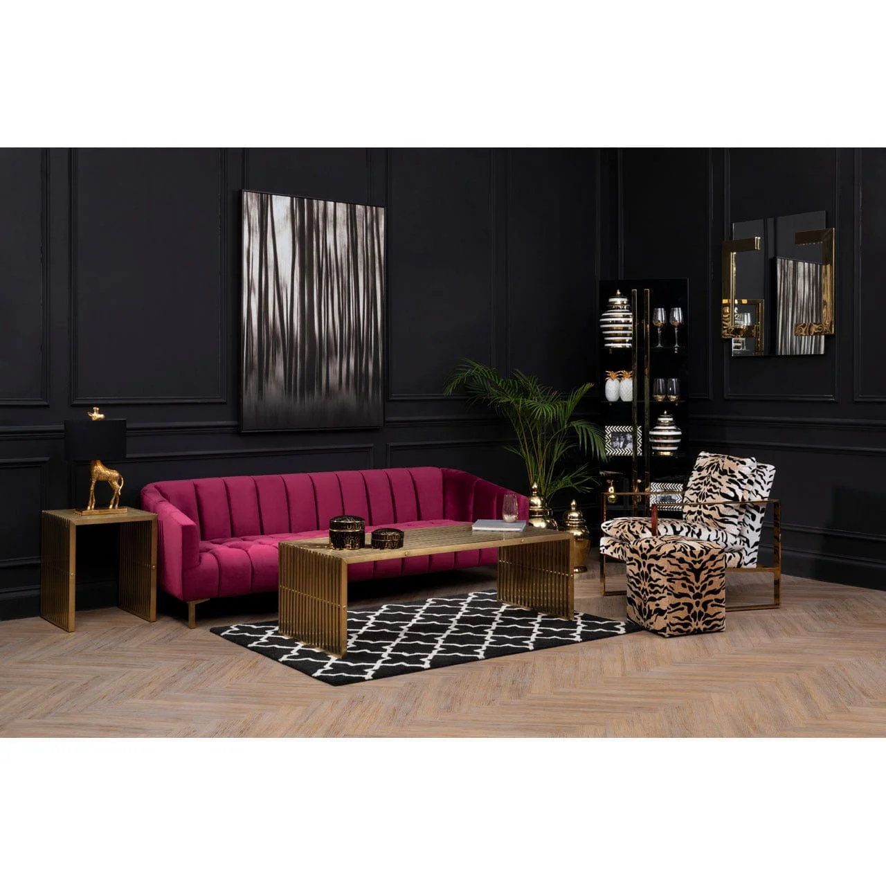 Bella 3 Seat Wine Velvet Sofa - Image 2