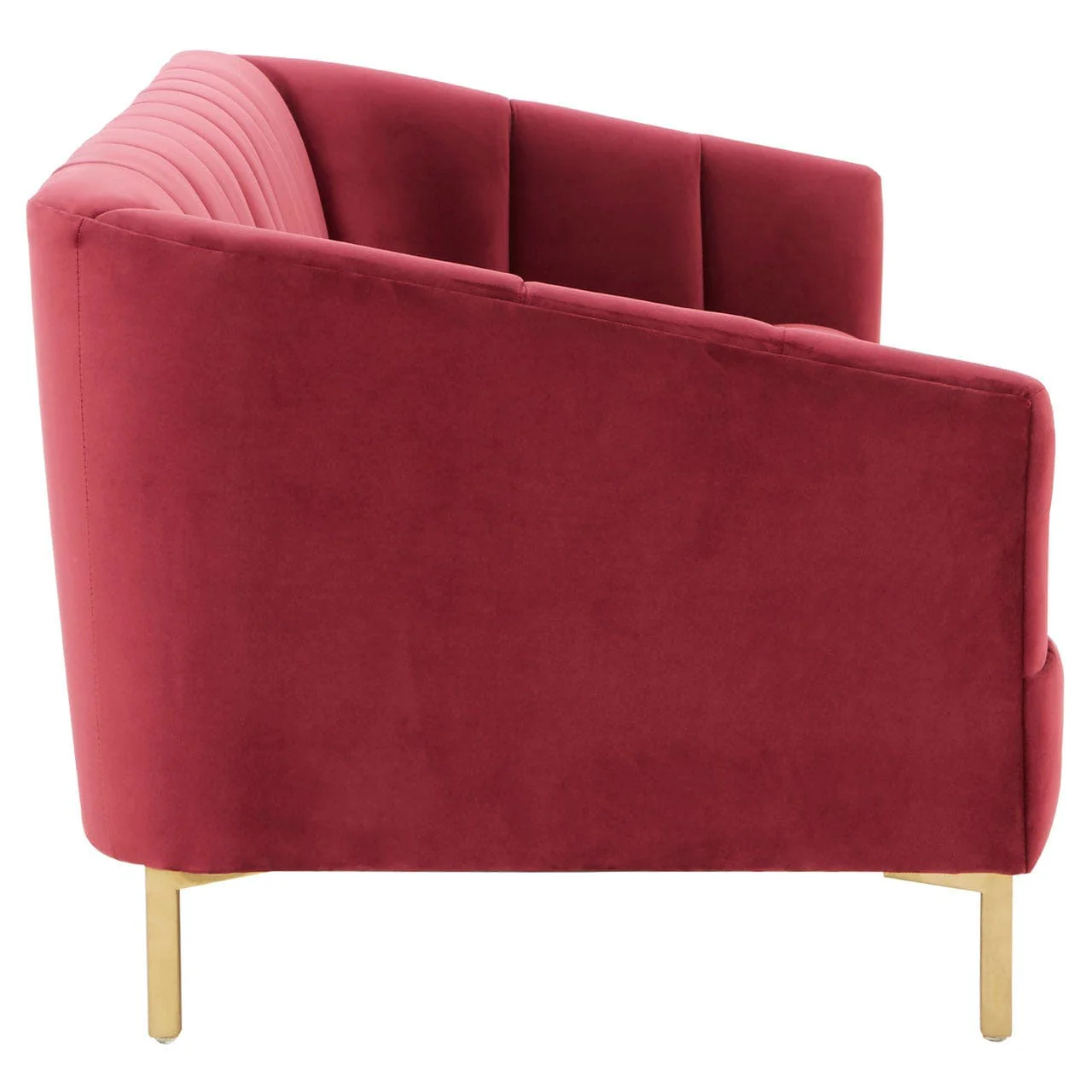 Bella 3 Seat Wine Velvet Sofa - Image 4