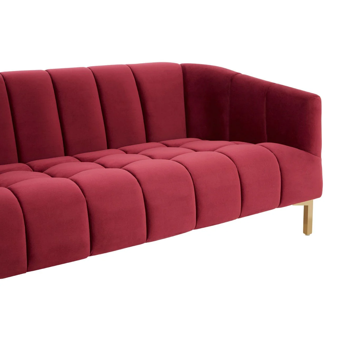 Bella 3 Seat Wine Velvet Sofa - Image 9