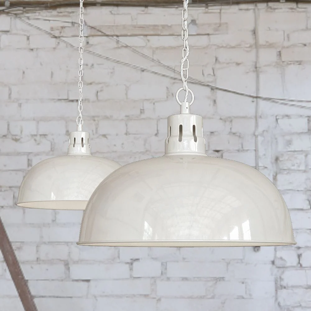 Berwick Rustic Dome Pendant Light Clay White Cream - Image 2