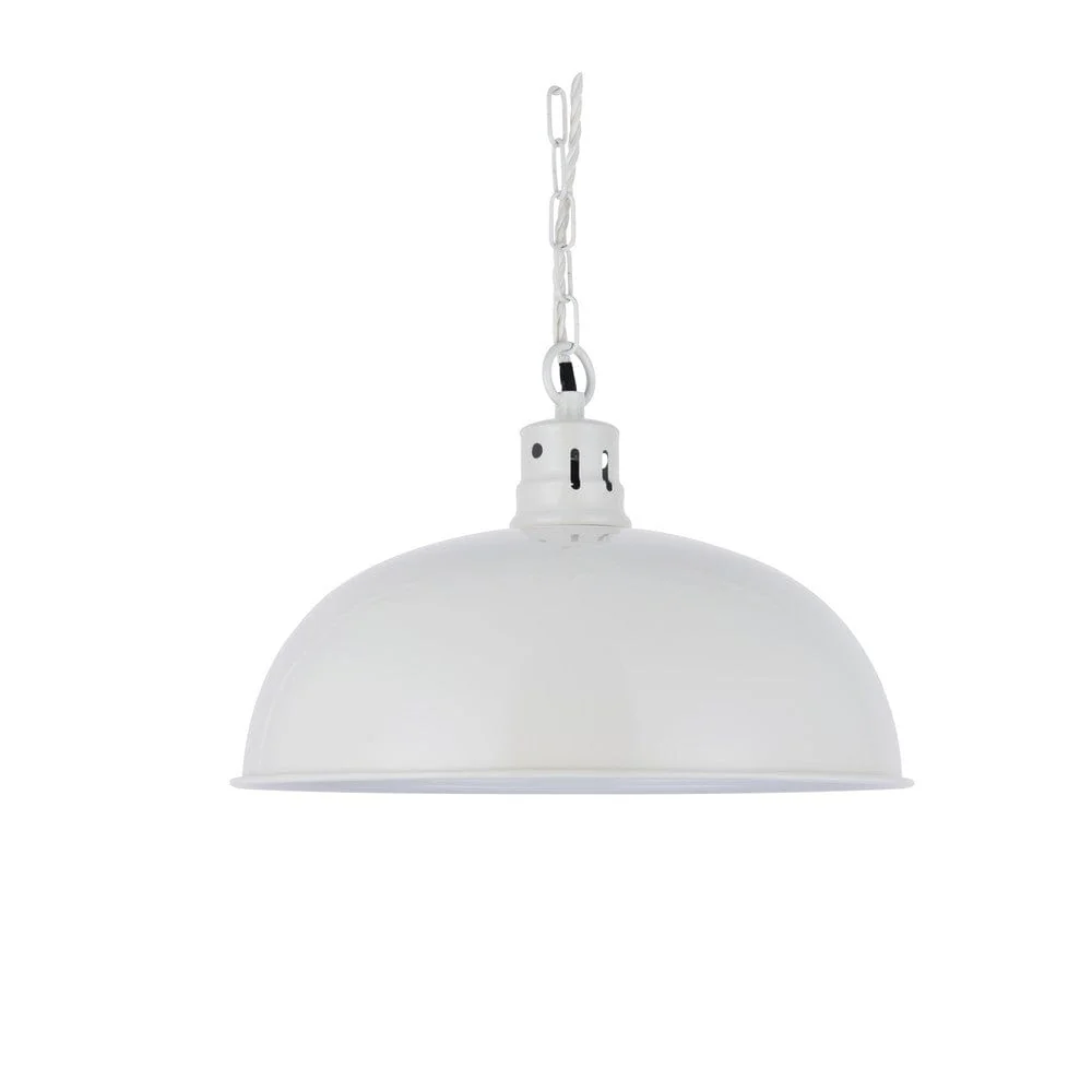 Berwick Rustic Dome Pendant Light Clay White Cream - Image 6