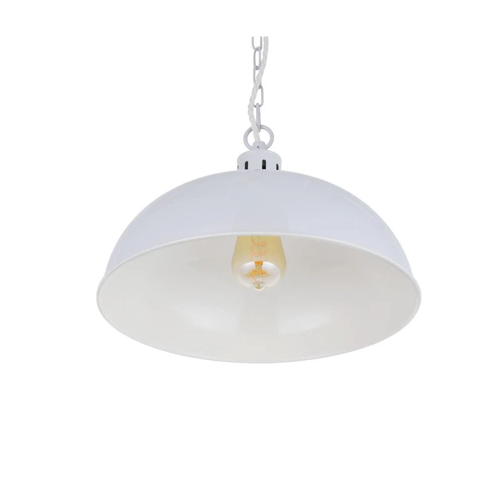 Berwick Rustic Dome Pendant Light Pale Grey - Image 3