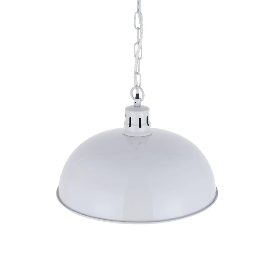 Berwick Rustic Dome Pendant Light Pale Grey - Image 4
