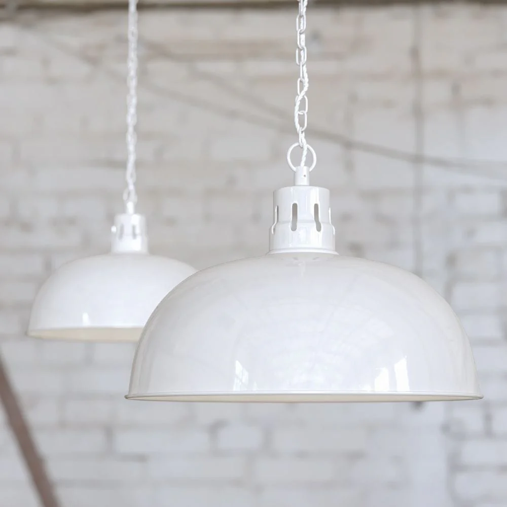 Berwick Rustic Dome Pendant Light Pure White - Image 4