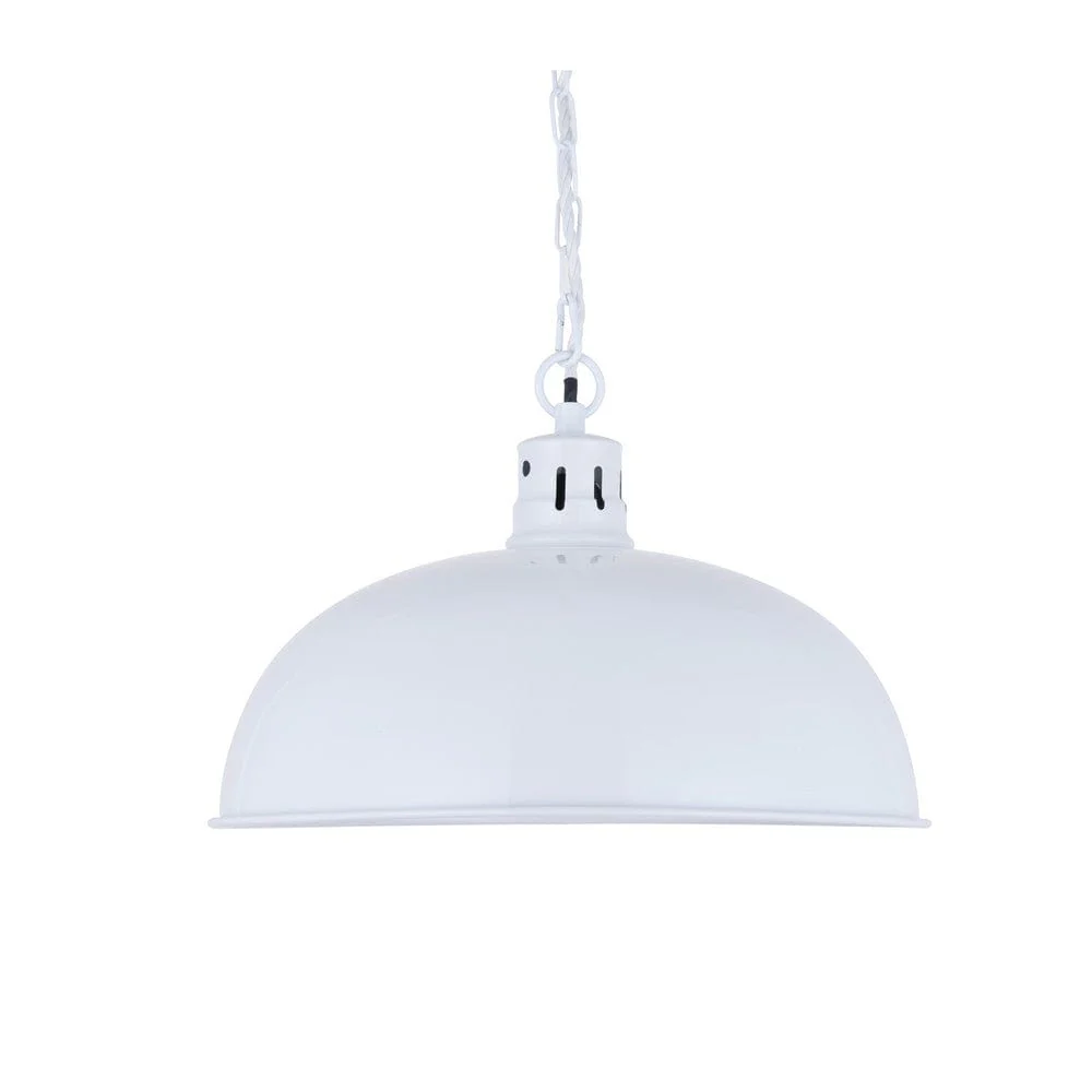 Berwick Rustic Dome Pendant Light Pure White - Image 6