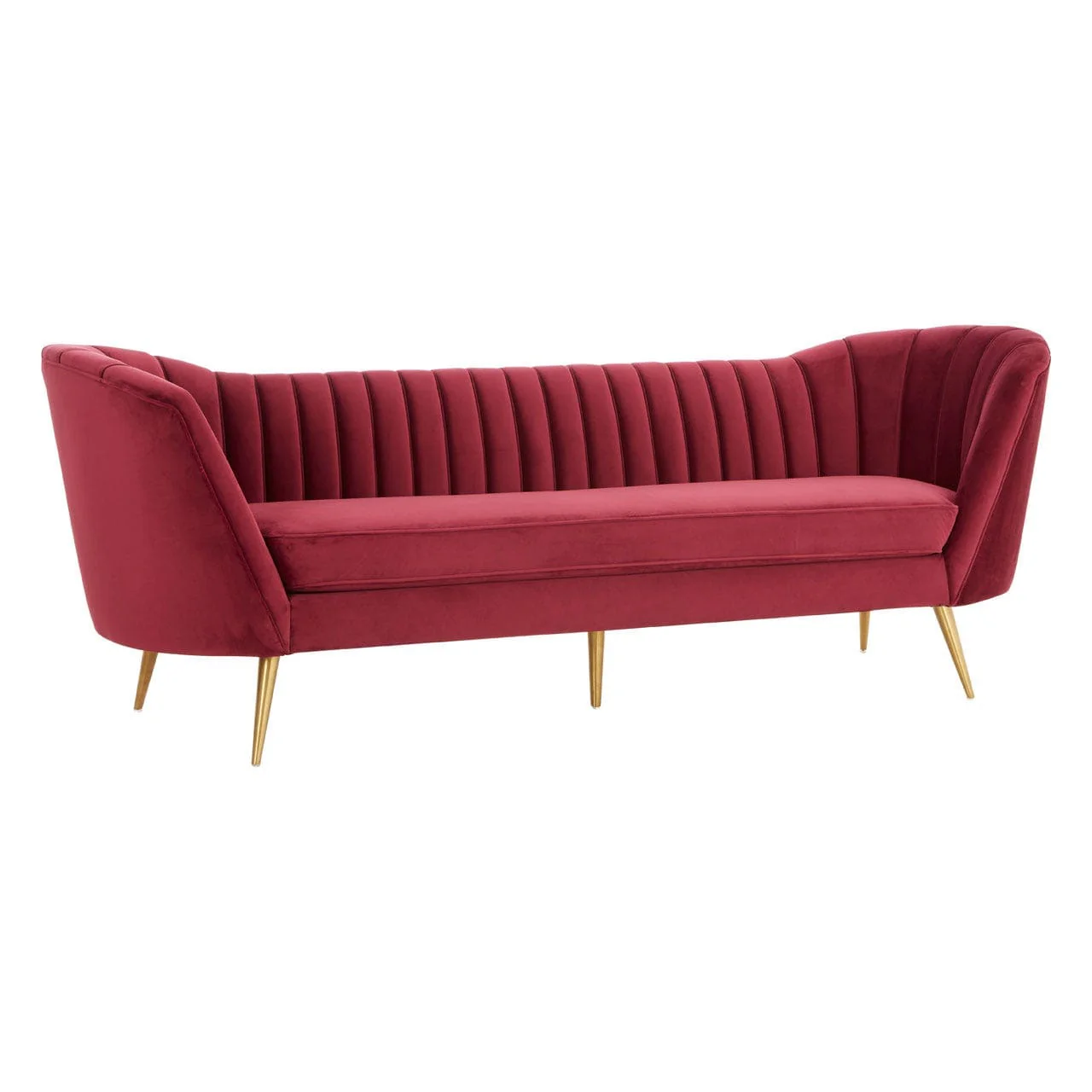 Binky 3 Seat Wine Velvet Sofa - Image 3