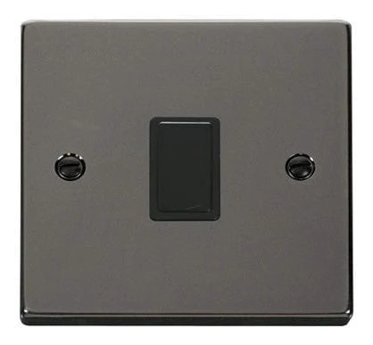 Black Nickel 1 Gang 20A DP Switch - Black Trim