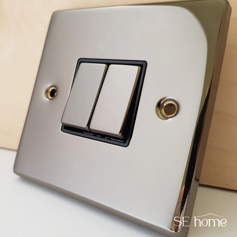 Black Nickel 1 Gang 20A DP Switch - Black Trim - Image 5