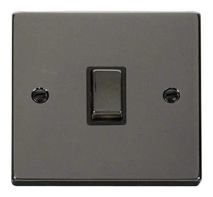 Black Nickel 1 Gang 20A Ingot DP Switch - Black Trim