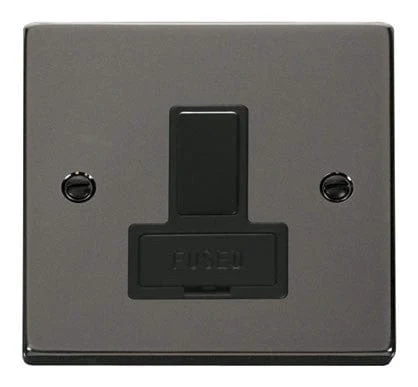 Black Nickel 13A Fused Connection Unit Switched - Black Trim