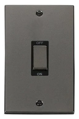 Black Nickel 2 Gang Ingot Size 45A Switch - Black Trim
