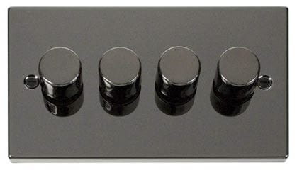 Black Nickel 4 Gang 2 Way LED 100W Trailing Edge Dimmer Light Switch