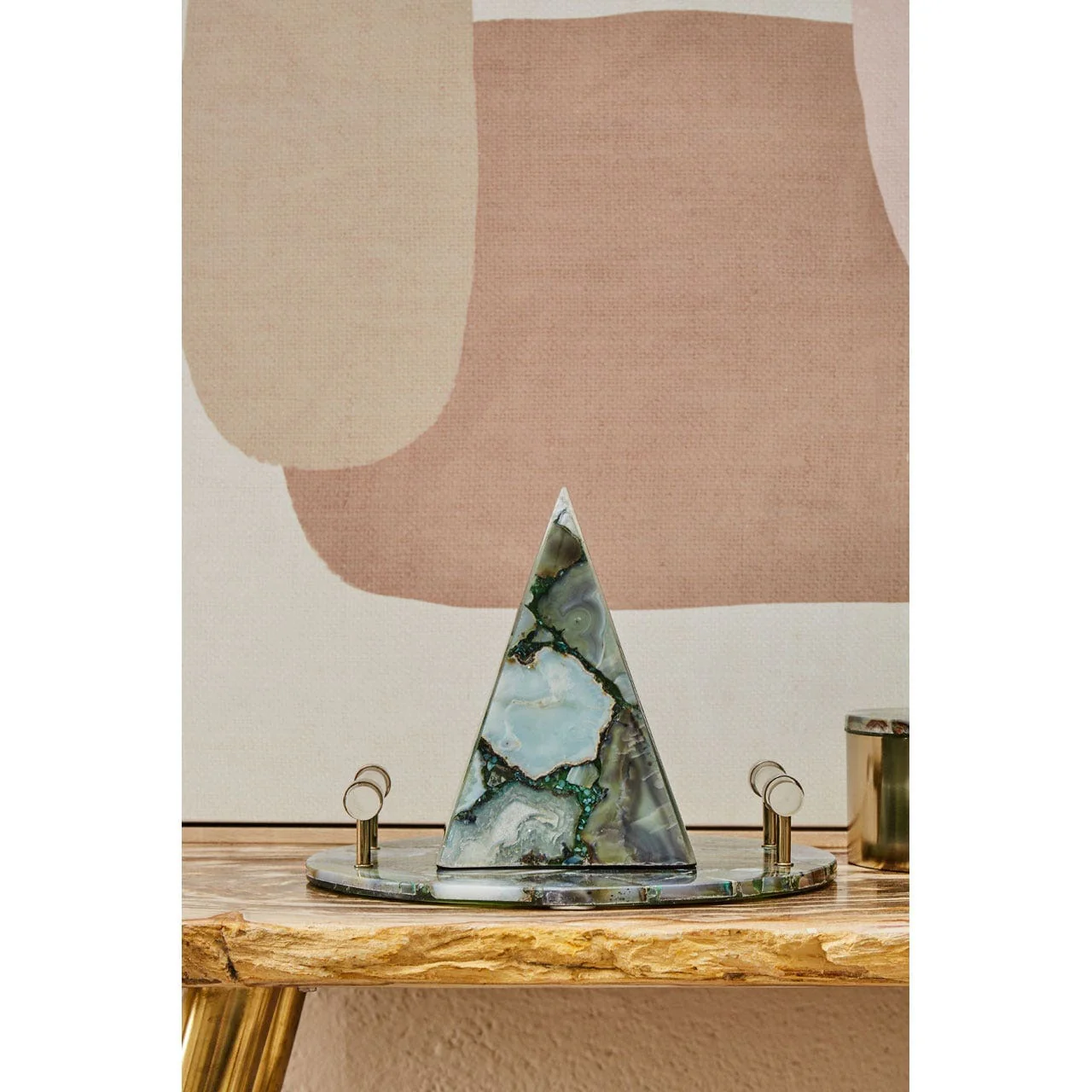 Bowerbird Green Agate Obelisk Sculpture - Image 7