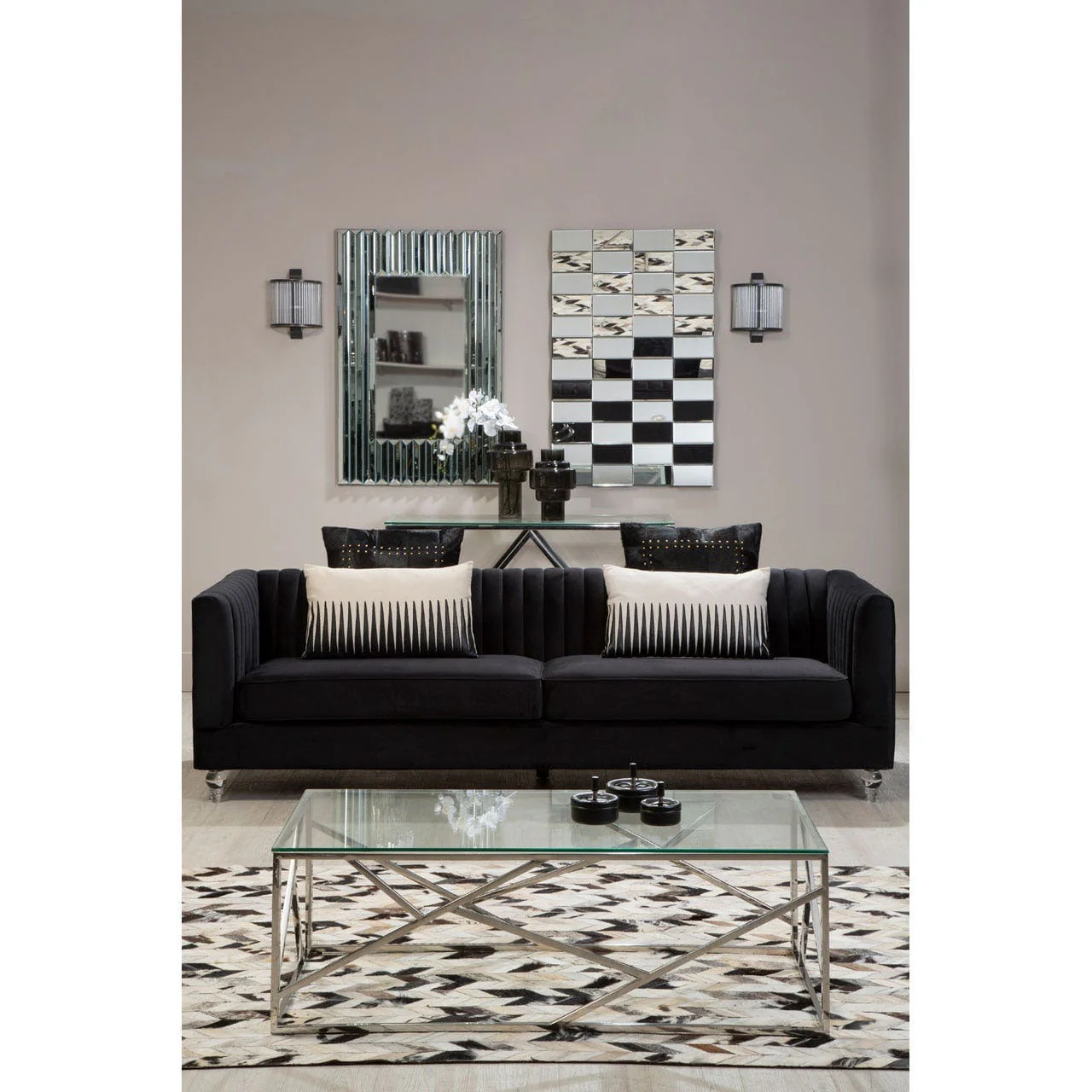 Brasa 3 Seat Black Sofa - Image 2