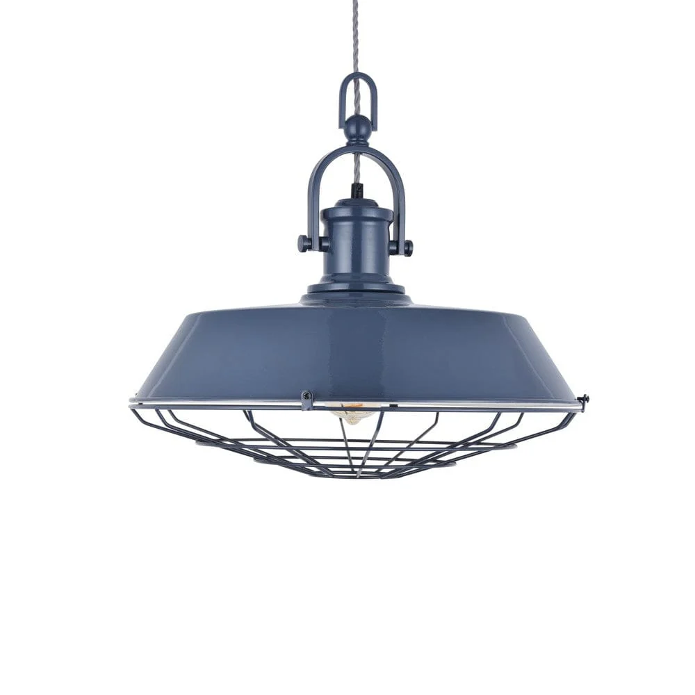 Brewer Cage Industrial Pendant Light Leaden Grey Slate - Image 5