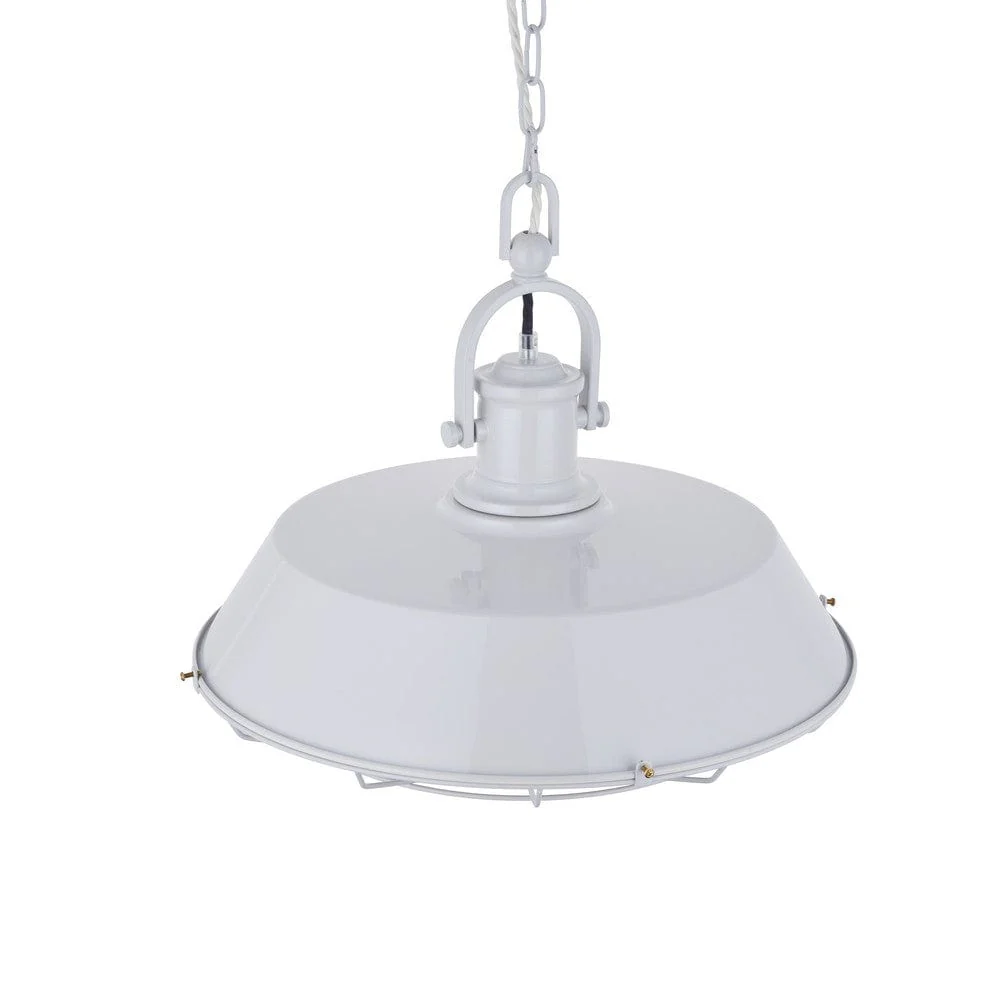 Brewer Cage Industrial Pendant Light Pale Grey - Image 3