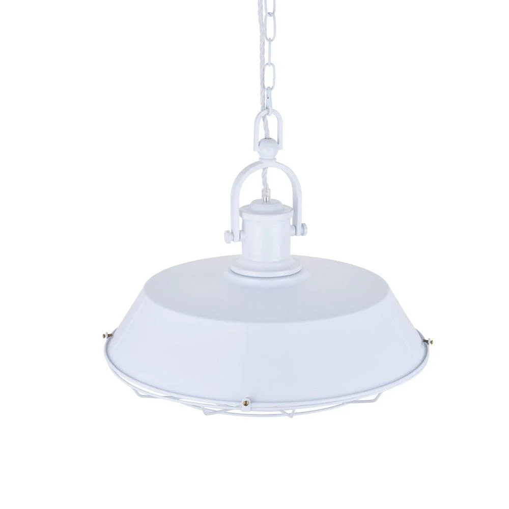 Brewer Cage Industrial  Pendant Light Pure White - Image 3