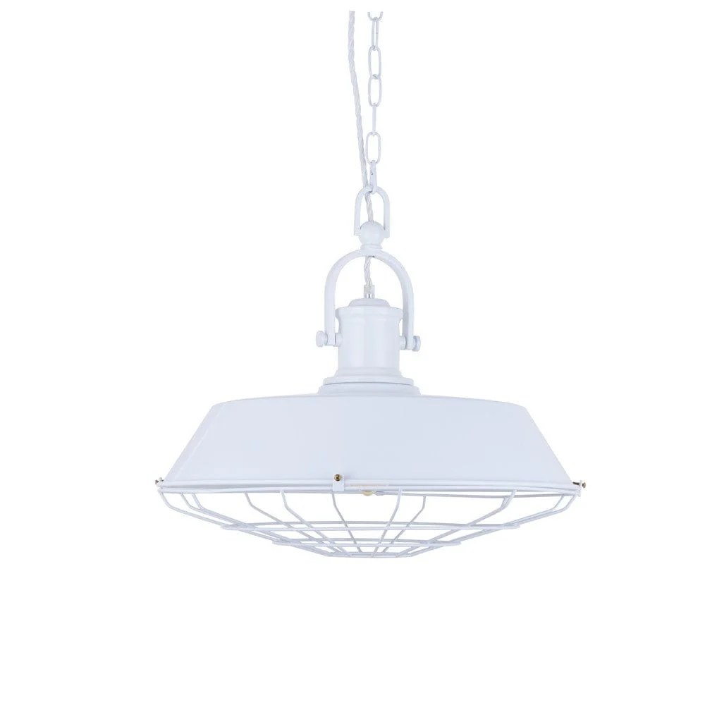 Brewer Cage Industrial  Pendant Light Pure White - Image 4