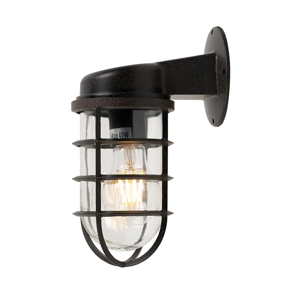 Broadwick Weathered Black IP44 Rated Nautical Bathroom Bulkhead Wall Light - Image 2