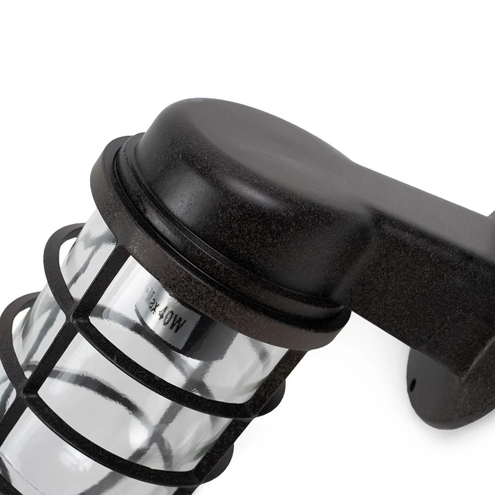 Broadwick Weathered Black IP44 Rated Nautical Bathroom Bulkhead Wall Light - Image 4
