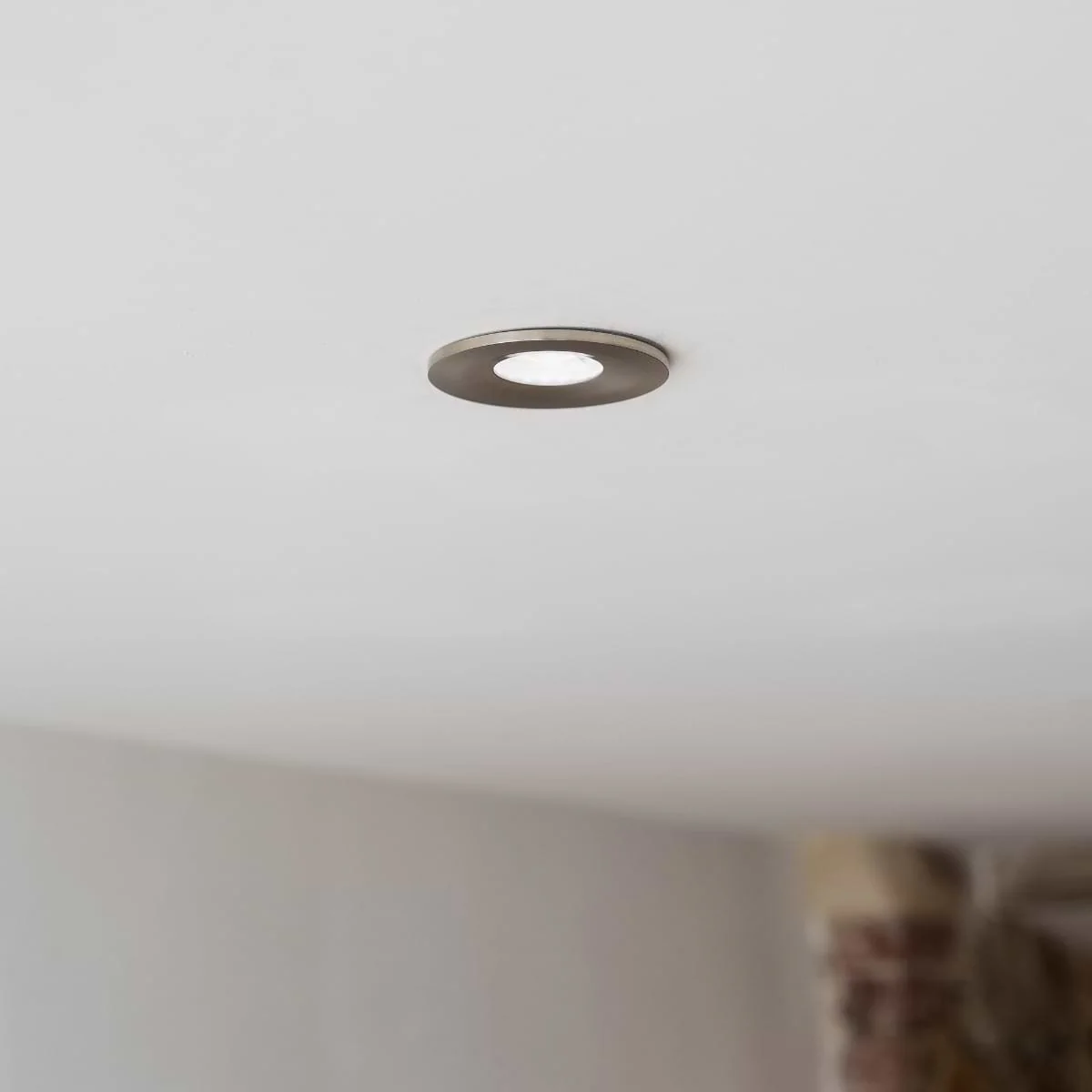 Brushed Chrome CCT Dim To Warm Fire Rated LED Dimmable 10W IP65 Downlight - Image 3