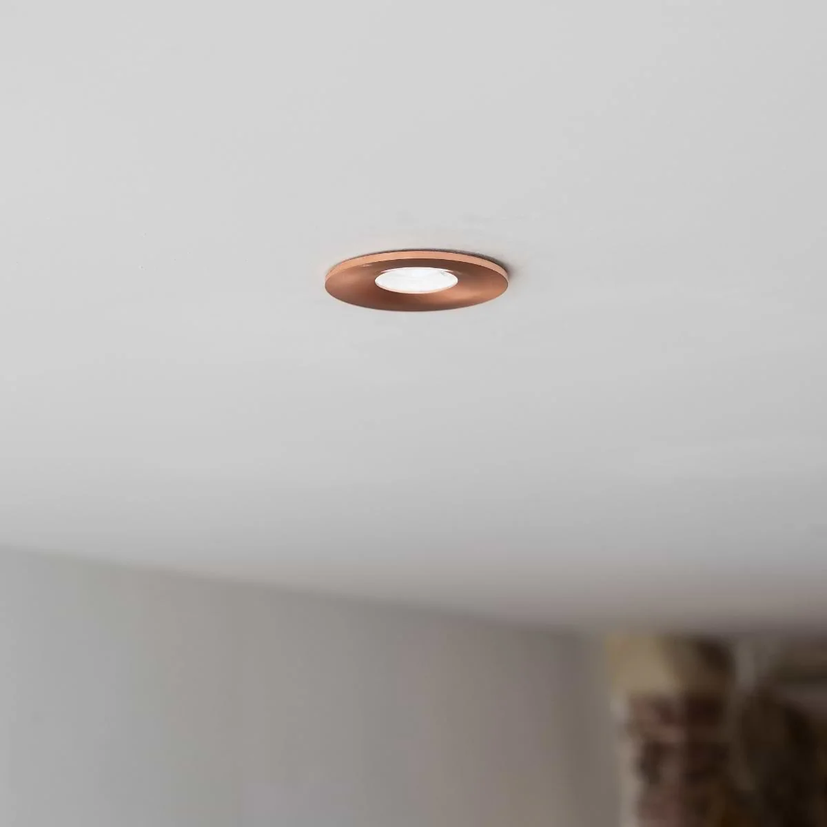 Brushed Copper CCT Dim To Warm Fire Rated LED Dimmable 10W IP65 Downlight - Image 3