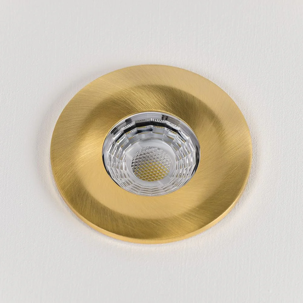 Brushed Gold CCT Fire Rated LED Dimmable 10W IP65 Downlight - Image 4