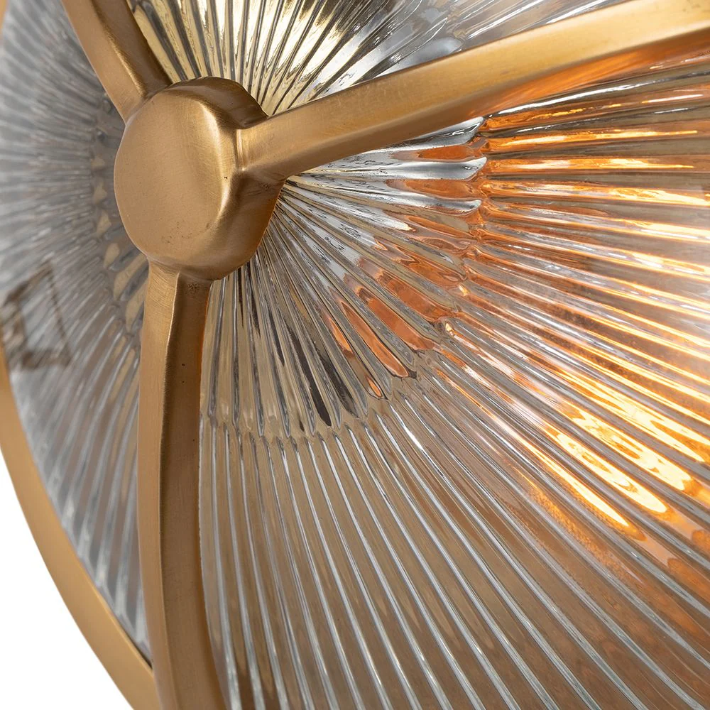 Carlisle Lacquered Brass IP66 Half Cover Prismatic Glass Wall Light - The Outdoor & Bathroom Collection - Image 11