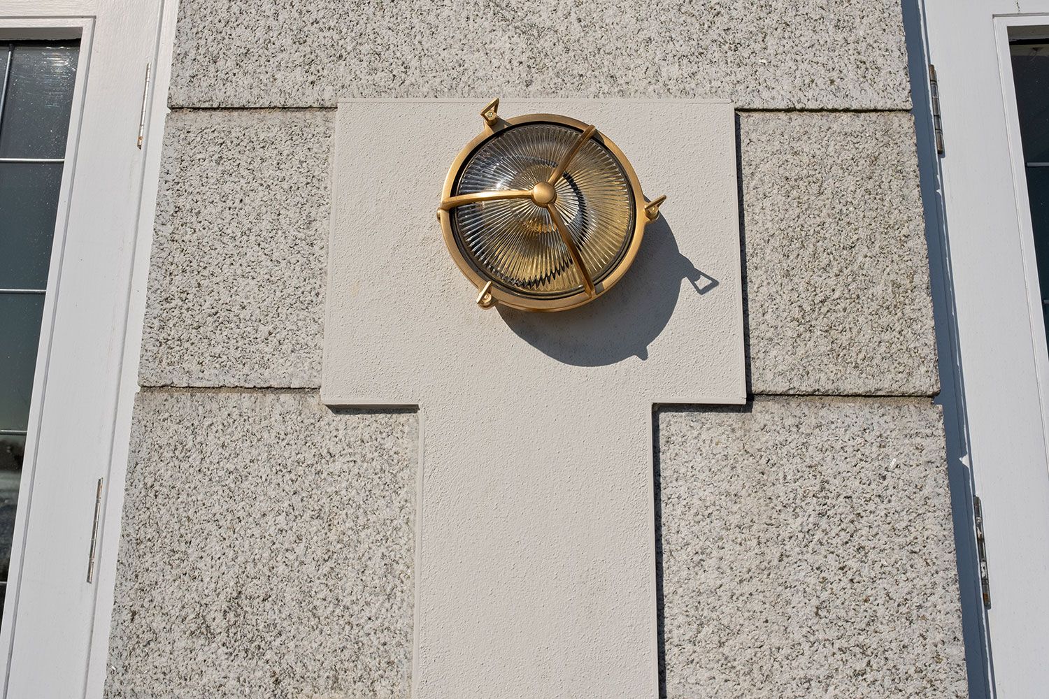 Carlisle Lacquered Brass IP66 Half Cover Prismatic Glass Wall Light - The Outdoor & Bathroom Collection - Image 3