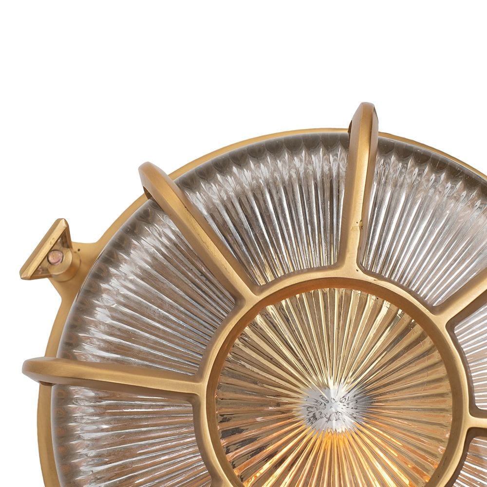 Carlisle Lacquered Brass IP66 Web Prismatic Glass Wall Light - The Outdoor & Bathroom Collection - Image 4