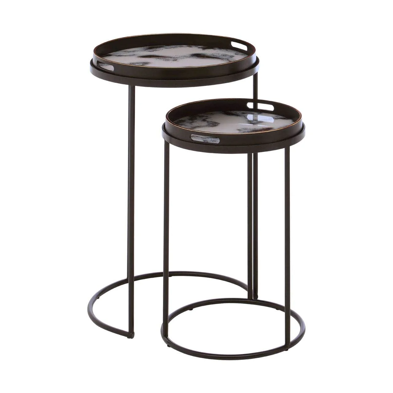Celina Set Of 2 Marble Effect Nesting Tables