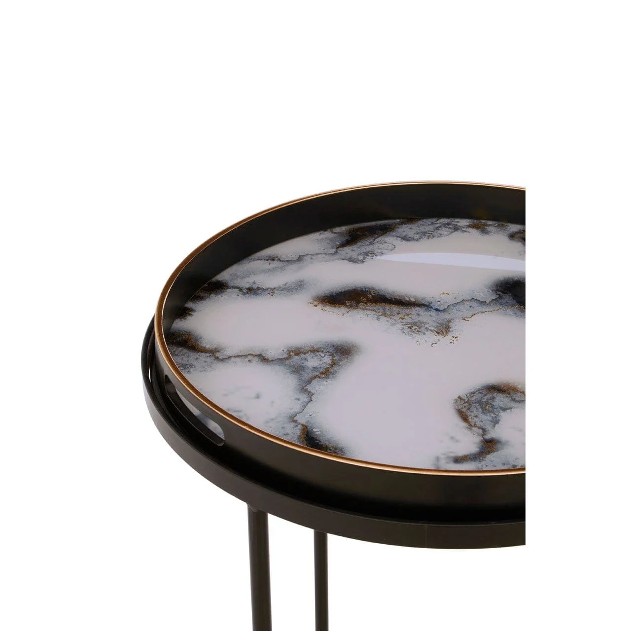 Celina Set Of 2 Marble Effect Nesting Tables - Image 2