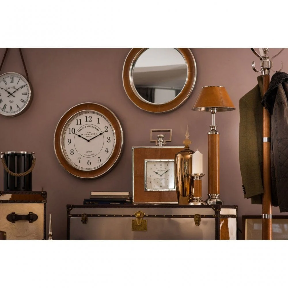 Churchill Tan Genuine Leather Wall Mirror - Image 4