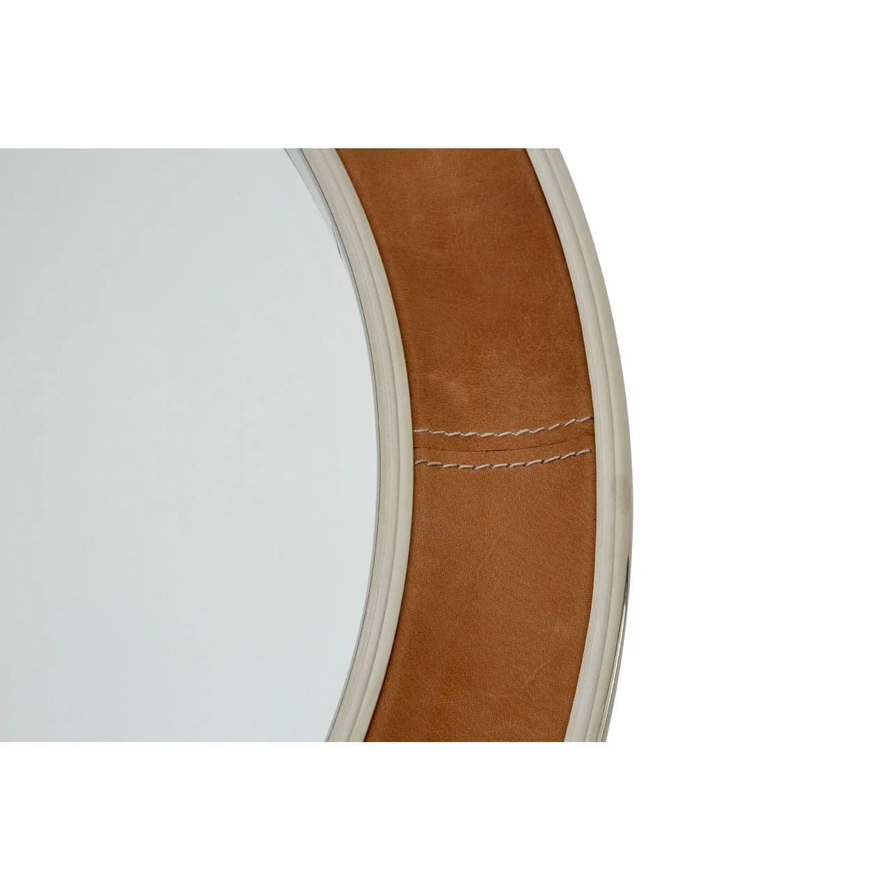 Churchill Tan Genuine Leather Wall Mirror - Image 5