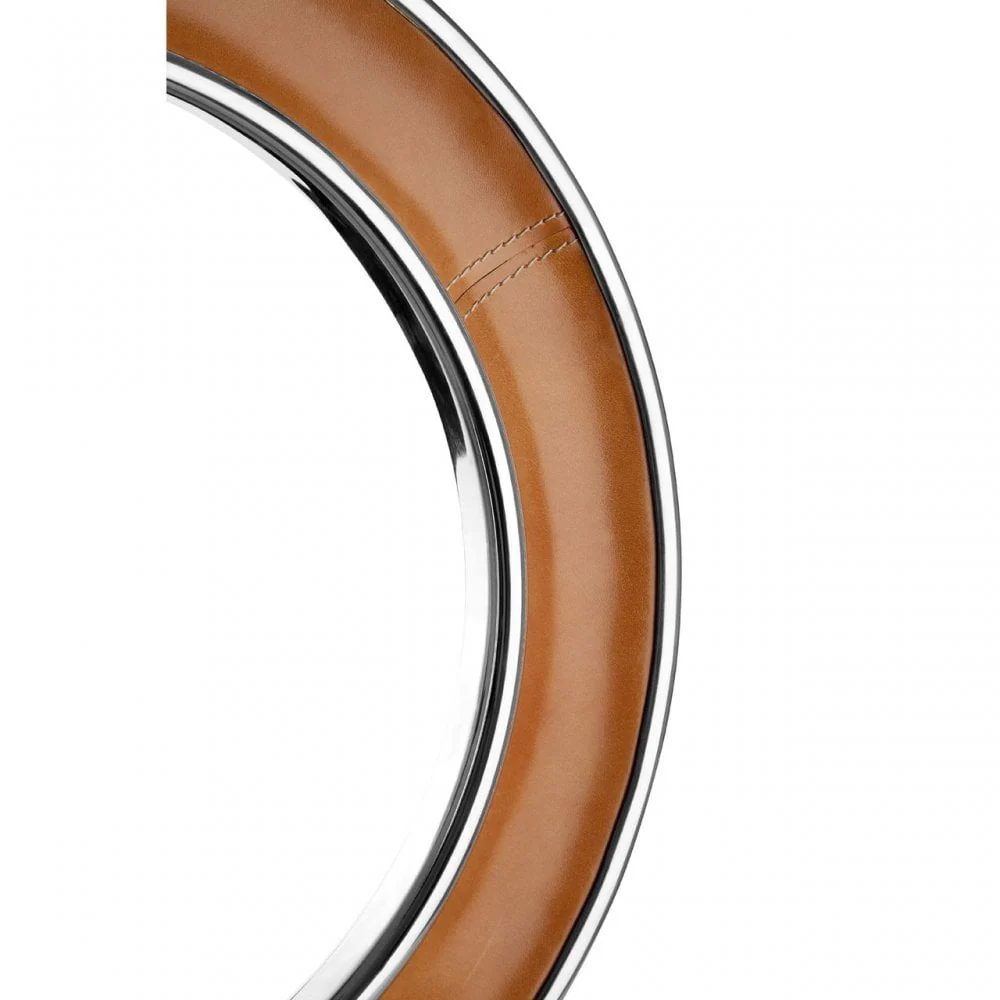 Churchill Tan Genuine Leather Wall Mirror - Image 6